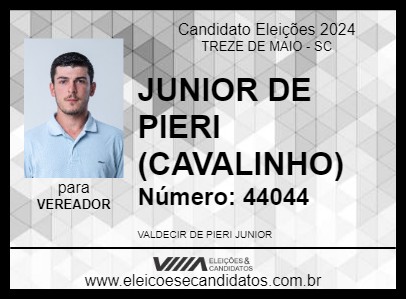 Candidato JUNIOR DE PIERI (CAVALINHO) 2024 - TREZE DE MAIO - Eleições