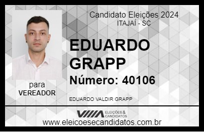 Candidato EDUARDO GRAPP 2024 - ITAJAÍ - Eleições