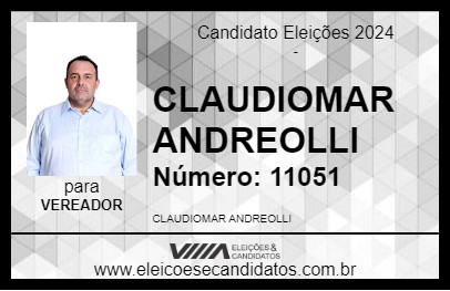 Candidato CLAUDIOMAR ANDREOLLI 2024 - CAIBI - Eleições