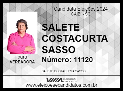 Candidato SALETE COSTACURTA SASSO 2024 - CAIBI - Eleições