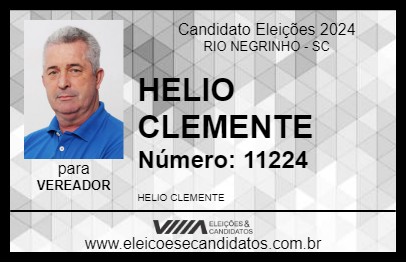 Candidato HELIO CLEMENTE 2024 - RIO NEGRINHO - Eleições