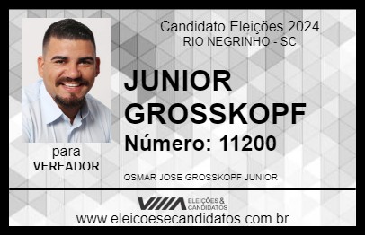 Candidato JUNIOR GROSSKOPF 2024 - RIO NEGRINHO - Eleições