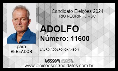 Candidato ADOLFO 2024 - RIO NEGRINHO - Eleições