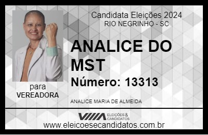 Candidato ANALICE DO MST 2024 - RIO NEGRINHO - Eleições