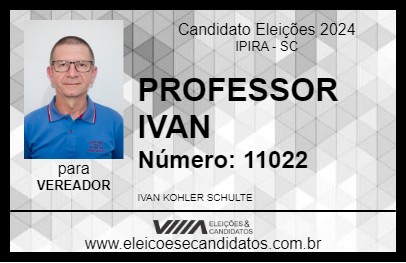 Candidato PROFESSOR IVAN 2024 - IPIRA - Eleições