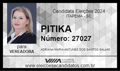 Candidato PITIKA 2024 - ITAPEMA - Eleições