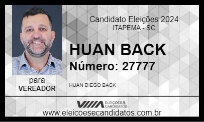 Candidato HUAN BACK 2024 - ITAPEMA - Eleições