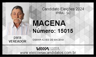 Candidato MACENA 2024 - IPIRA - Eleições