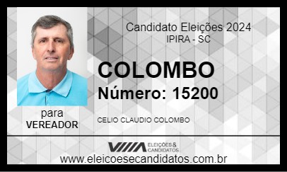 Candidato COLOMBO 2024 - IPIRA - Eleições