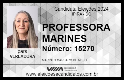 Candidato PROFESSORA MARINES 2024 - IPIRA - Eleições