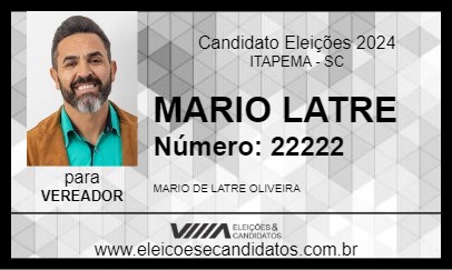 Candidato MARIO LATRE 2024 - ITAPEMA - Eleições