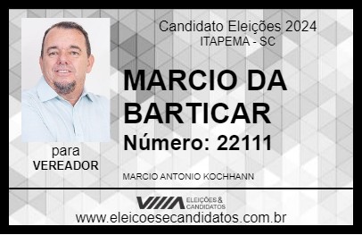 Candidato MARCIO DA BARTICAR 2024 - ITAPEMA - Eleições