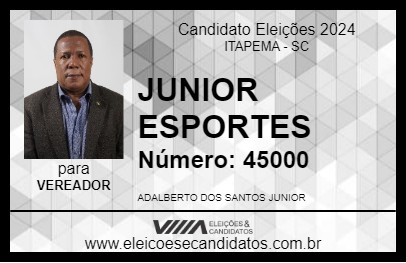 Candidato JUNIOR ESPORTES 2024 - ITAPEMA - Eleições