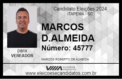 Candidato MARCOS D.ALMEIDA 2024 - ITAPEMA - Eleições