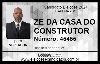 Candidato ZE DA CASA DO CONSTRUTOR 2024 - ITAPEMA - Eleições