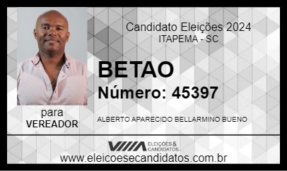 Candidato BETAO 2024 - ITAPEMA - Eleições