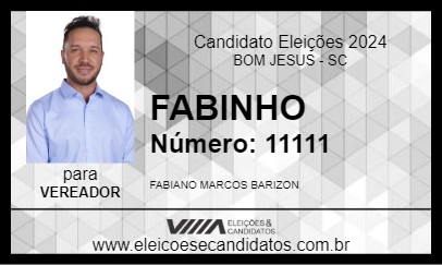 Candidato FABINHO 2024 - BOM JESUS - Eleições