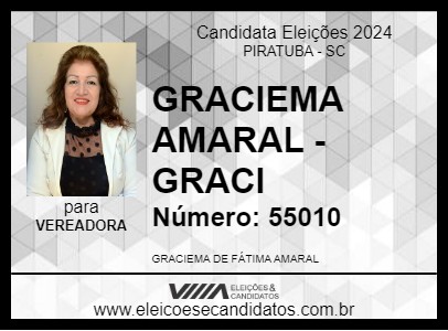 Candidato GRACIEMA AMARAL - GRACI 2024 - PIRATUBA - Eleições