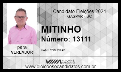 Candidato MITINHO 2024 - GASPAR - Eleições