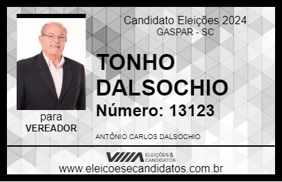 Candidato TONHO DALSOCHIO 2024 - GASPAR - Eleições