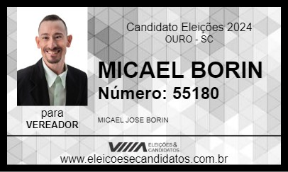 Candidato MICAEL BORIN 2024 - OURO - Eleições