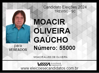 Candidato MOACIR OLIVEIRA GAÚCHO 2024 - TREVISO - Eleições