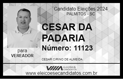 Candidato CESAR DA PADARIA 2024 - PALMITOS - Eleições