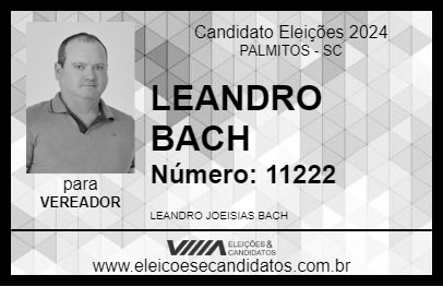 Candidato LEANDRO BACH 2024 - PALMITOS - Eleições