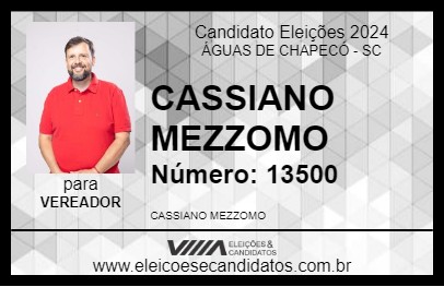 Candidato CASSIANO MEZZOMO 2024 - ÁGUAS DE CHAPECÓ - Eleições