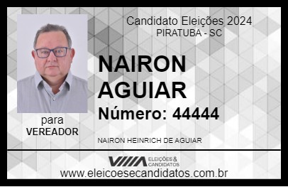 Candidato NAIRON AGUIAR 2024 - PIRATUBA - Eleições