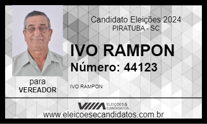 Candidato IVO RAMPON 2024 - PIRATUBA - Eleições