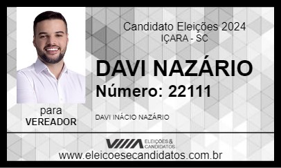 Candidato DAVI NAZÁRIO 2024 - IÇARA - Eleições