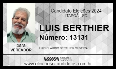 Candidato LUIS BERTHIER 2024 - ITAPOÁ - Eleições