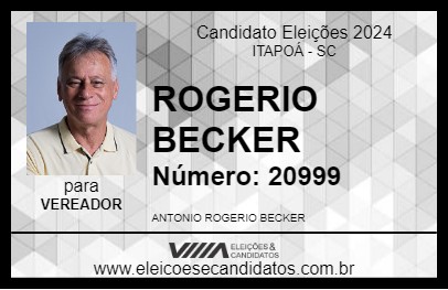 Candidato ROGERIO BECKER 2024 - ITAPOÁ - Eleições