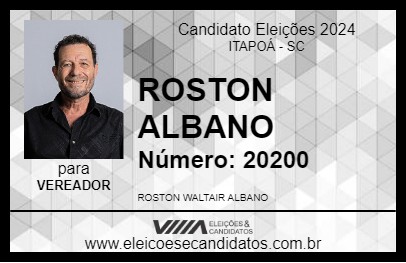 Candidato ROSTON ALBANO 2024 - ITAPOÁ - Eleições