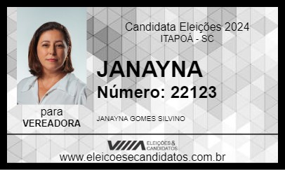 Candidato JANAYNA  2024 - ITAPOÁ - Eleições