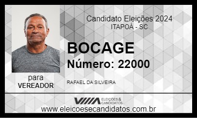 Candidato BOCAGE 2024 - ITAPOÁ - Eleições