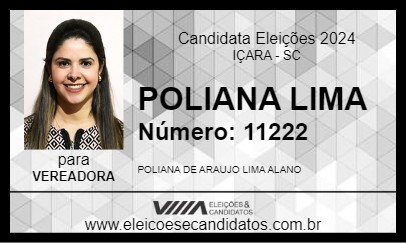 Candidato POLIANA LIMA 2024 - IÇARA - Eleições