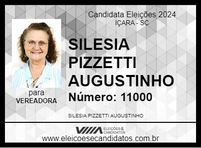 Candidato SILESIA PIZZETTI AUGUSTINHO 2024 - IÇARA - Eleições