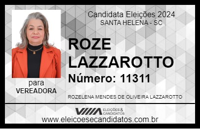 Candidato ROZE LAZZAROTTO 2024 - SANTA HELENA - Eleições