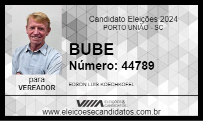 Candidato BUBE 2024 - PORTO UNIÃO - Eleições