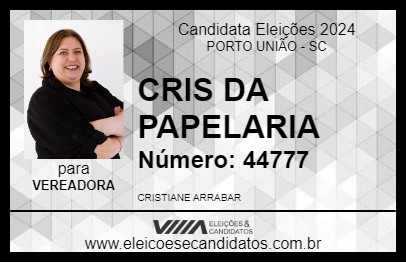 Candidato CRIS DA PAPELARIA 2024 - PORTO UNIÃO - Eleições