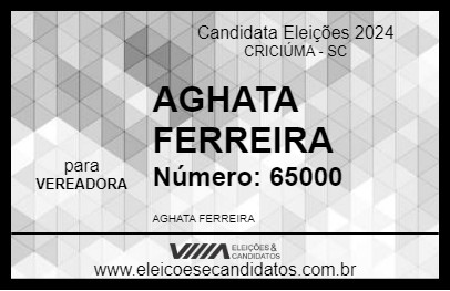 Candidato AGHATA FERREIRA 2024 - CRICIÚMA - Eleições