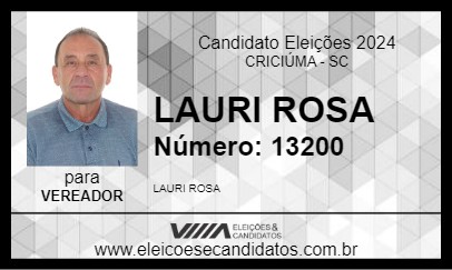 Candidato LAURI ROSA 2024 - CRICIÚMA - Eleições