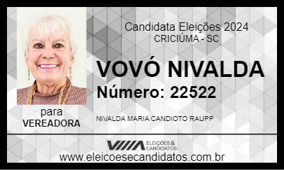 Candidato VOVÓ NIVALDA 2024 - CRICIÚMA - Eleições