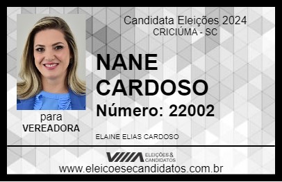 Candidato NANE CARDOSO 2024 - CRICIÚMA - Eleições