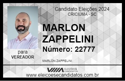 Candidato MARLON ZAPPELINI 2024 - CRICIÚMA - Eleições