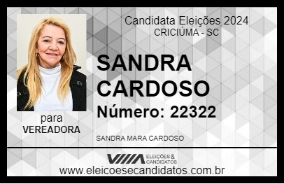 Candidato SANDRA CARDOSO 2024 - CRICIÚMA - Eleições