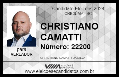 Candidato CHRISTIANO CAMATTI 2024 - CRICIÚMA - Eleições