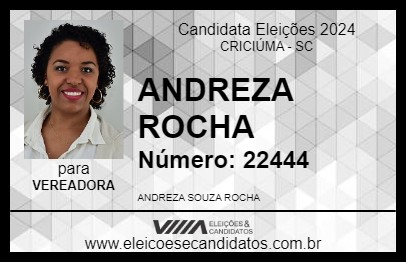 Candidato ANDREZA ROCHA 2024 - CRICIÚMA - Eleições